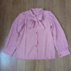 ☆新品☆ SHEIN ピンク　ギンガムチェックシャツ　M