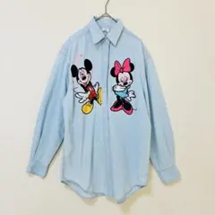 美品⭐︎ディズニーストア　ミッキー　ミニー　デニムシャツ　長袖　刺繍　ヴィンテージのサムネイル