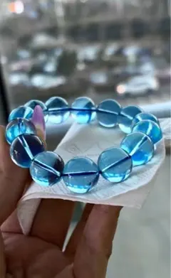 ⭐︎【天然】アクアマリン ブレスレット 15mm 70.2g