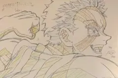 ☆ 鬼滅の刃　無限列車編　原画ポストカード　猗窩座③