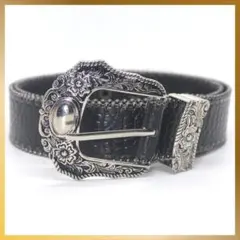 ウエスタンベルト y2k 古着 パンク グランジ　黒ブラック ベルト レザー調