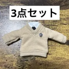 オビツ11服 ドール服 vネックセーター 袖なしシャツ ネクタイ 制服