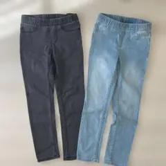 H&M デニム 2本セット 110cm ジェギンス スキニー