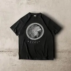Hustle GangネイティブアメリカンTシャツインディアンモノトーンブラック
