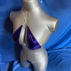 メタリックブルー☆半透明紐ビキニ☆コスプレ用のサムネイル