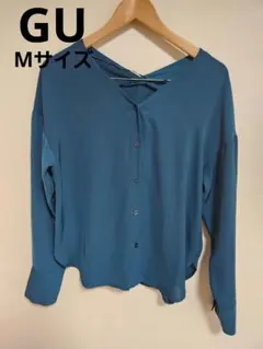 GU シャツブラウス グリーン M
