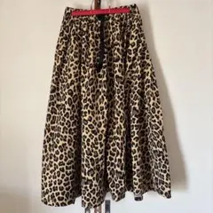 gramicci グラミチ　豹柄ヒョウ柄 レオパードフレアロングスカート