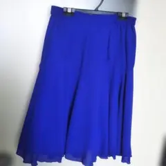 Bright Pleated 社交ダンススカートブルー Lサイズ 丈55cm