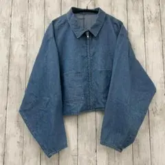 【 LAKOLE 】デニムショートブルゾン Mサイズ 綿100% ブルー系