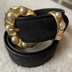 The Limitedパールアクセント付き限定スエードベルト イタリア製