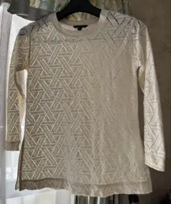 BANANA REPUBLIC クリーム色長袖Tシャツ XS(Mサイズ)