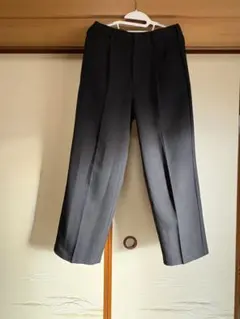 グレー スラックス ゴムウエスト