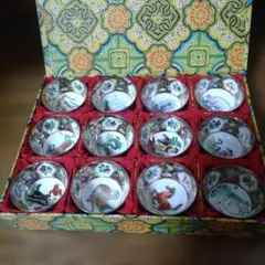 中国茶器動物モチーフの12個セット盃