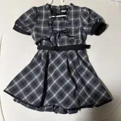 evelyn ダブルリボンロンパース ネイビー