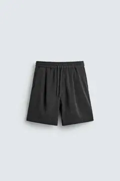 ZARA ザラ　レリーフ柄リラックスフィットバミューダパンツ　ハーフパンツ
