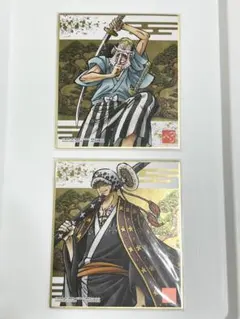 ワンピース色紙　ミニ色紙　トラ男＆ウソ八