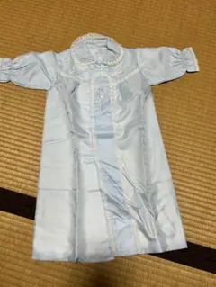 【値下げ！】ベビードレス水色のレース付きフレアスリーブドレス