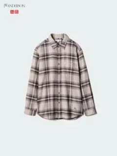【UNIQLO】JW ANDERSON フランネルシャツ ライトグレー M