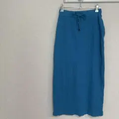 リブ編み 青 ロングタイトスカート　　CIAOPANIC TYPY