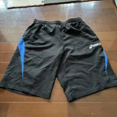 asics アシックス ハーフパンツ ブラック ブルーのサムネイル