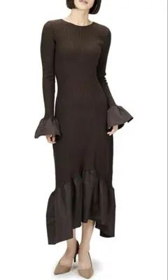 【新品未着用】fray i.d ギャザーフリルニットコンビワンピース