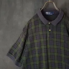 ポロラルフローレン 半袖ポロシャツ ブラックウォッチ チェック 90s USA製