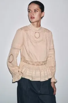 【新品タグ付き】ZARA ZW COLLECTION 刺繍ロマンティックシャツ