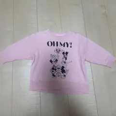 ミッキー ミニー プリント トレーナー ピンク90