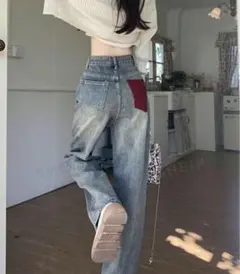 デニム　ヴィンテージ　韓国　ジーンズ　y2k