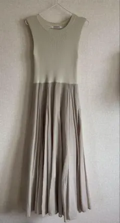 SNIDEL ニット＆シアードッキングワンピース　ミント