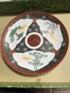 AC37 九谷焼 美山造 角福 手桶型 花火入れ 賢人唐子 風景 花器 華道具 AC37 九谷焼 美山造 角福 手桶型 花火入れ 賢人唐子 風景 花器