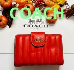 COACH 二つ折り財布 レッド コンパクト 新品未使用