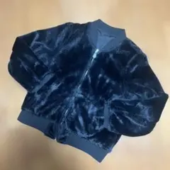 リバーシブル ジャンパー／エコファー＆ナイロン ブルゾン 黒 M