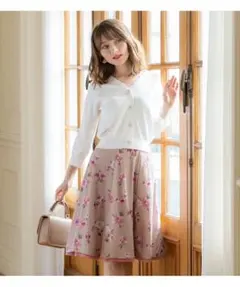 トッコクローゼット 花柄＆無地　リバーシブルスカート　インスタグラマーコラボ