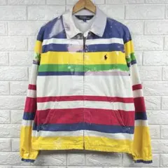 90s ポロ　ラルフローレン　マルチボーダー　スウィングトップジャケット　M