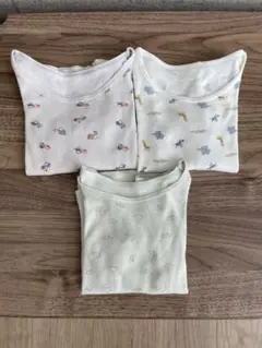 長袖シャツ肌着3枚セット（動物・車柄）80センチ