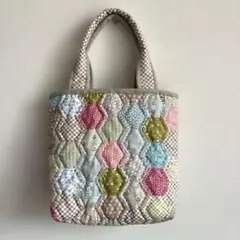 パッチワーク　バッグ　ヘキサゴン 淡色　moda