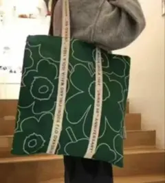 マリメッコ　トートバッグ　エコバッグ　marimekko グリーン