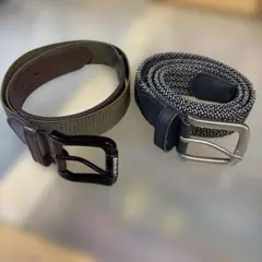 Dickies ベルト オリーブ ネイビー　伸縮　大きいサイズ　2本セット