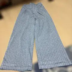 ZARA グレー ストライプ ワイドパンツ