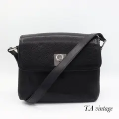 美品　セリーヌ　レザー　ガンチーニ　ショルダーバッグ　ブラック