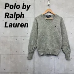 Polo by Ralph Lauren ラムウールニットセーター L 灰