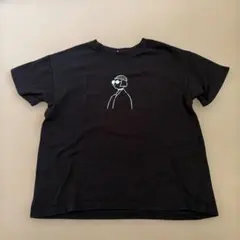 HAROHARO キッズ 半袖Tシャツ ブラック イラストプリント