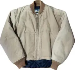 CAT ベージュ ボンバーダックジャケット　キャタピラー　USA製
