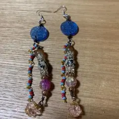天然石とビーズのピアス