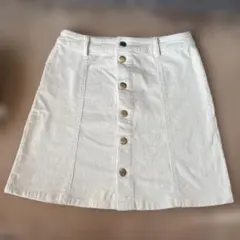 フロントミニスカート コーデュロイ　アイボリー