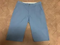 ikka メンズハーフパンツ　ショートパンツ ゴルフパンツ　ブルー　Lサイズ