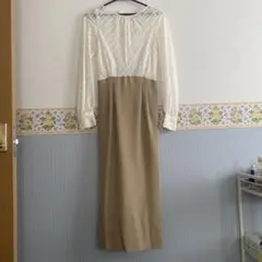 セルフォード　シアーチェック柄切り替えマーメイドワンピース 36