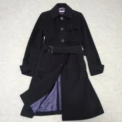 Paul Smith ロングコート ウール アンゴラ ベルト Aライン 黒 40
