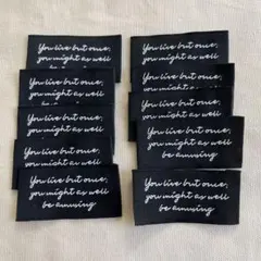 ■英字M■ 黒10枚　刺繍タグ　布タグ